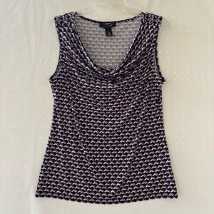 White House Black Patterned Tank Top. 
Size L. INV25/145